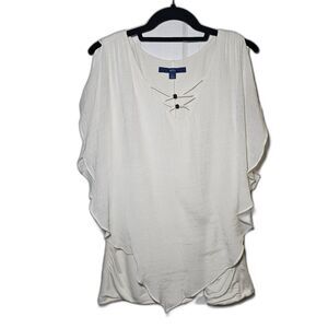 Women's Apt. 9 White Layered Sleeveless Blouse XL